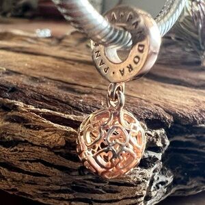 New Authentic Pandora Charm Harmonious Hearts Pendant Openwork Rose Gold